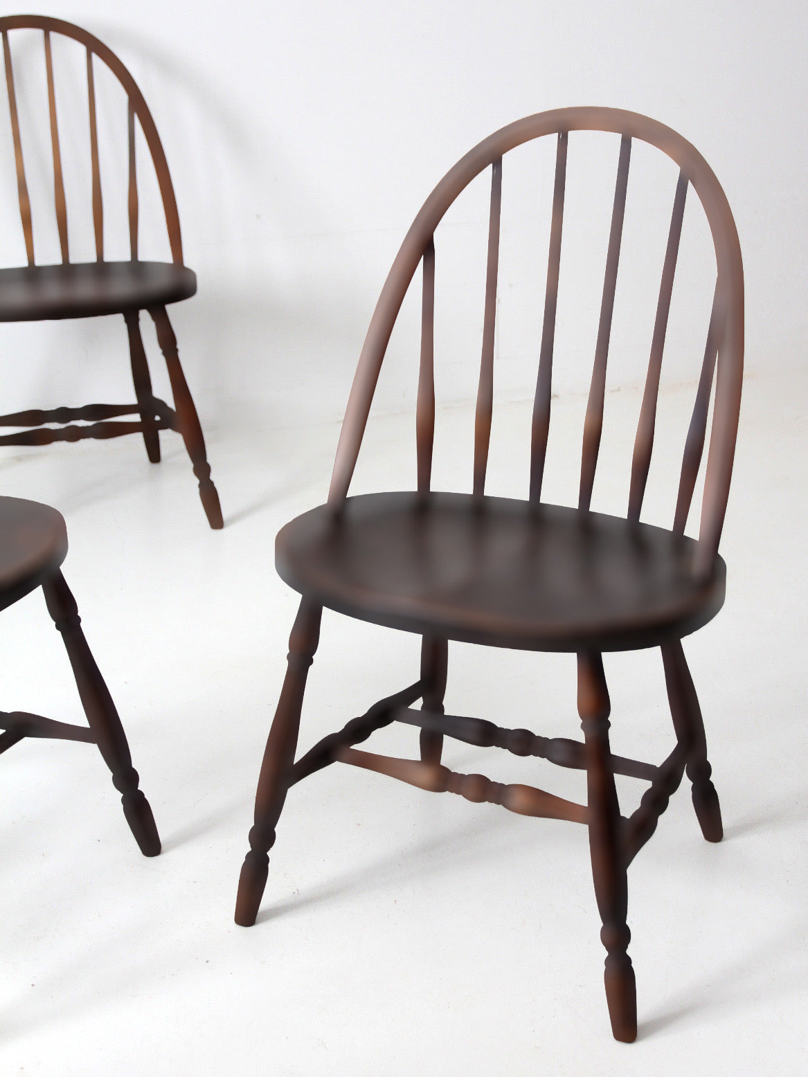 set of 4 vintage Windsor hoop back dining chairs