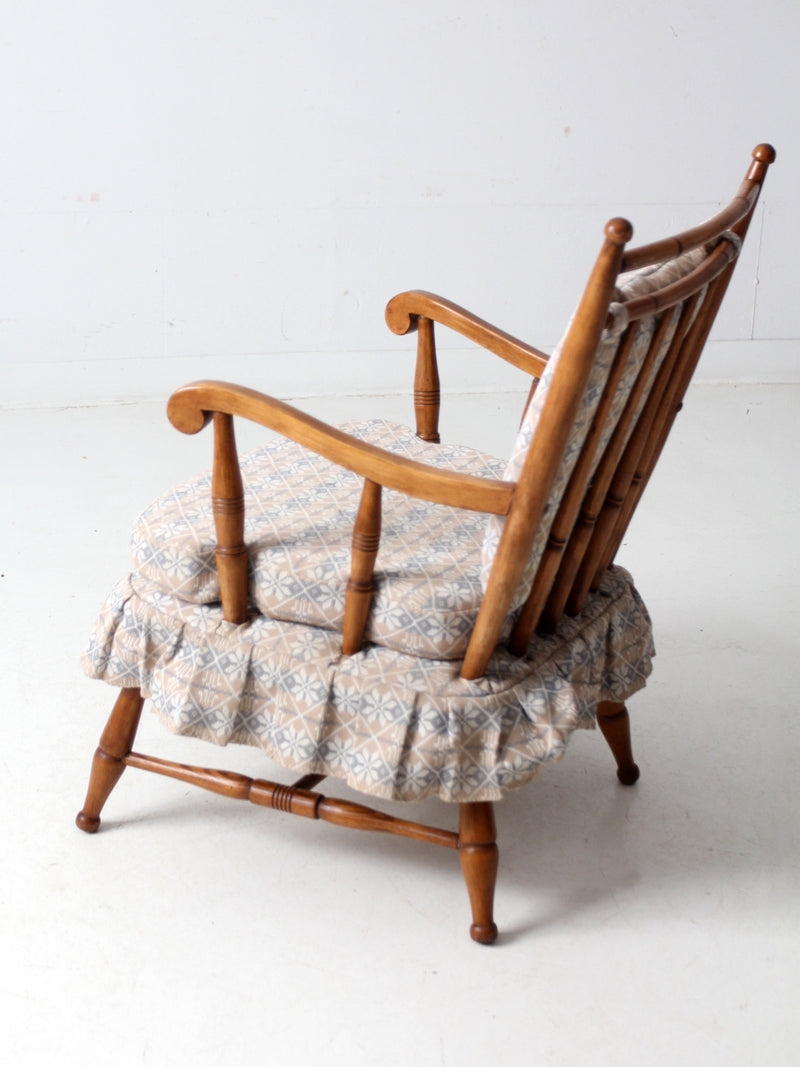 mid-century Colonial style upholstered armchair