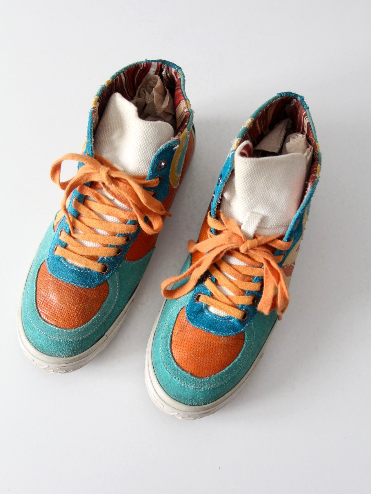 True Religion multicolor suede high-top sneakers | size 8.5