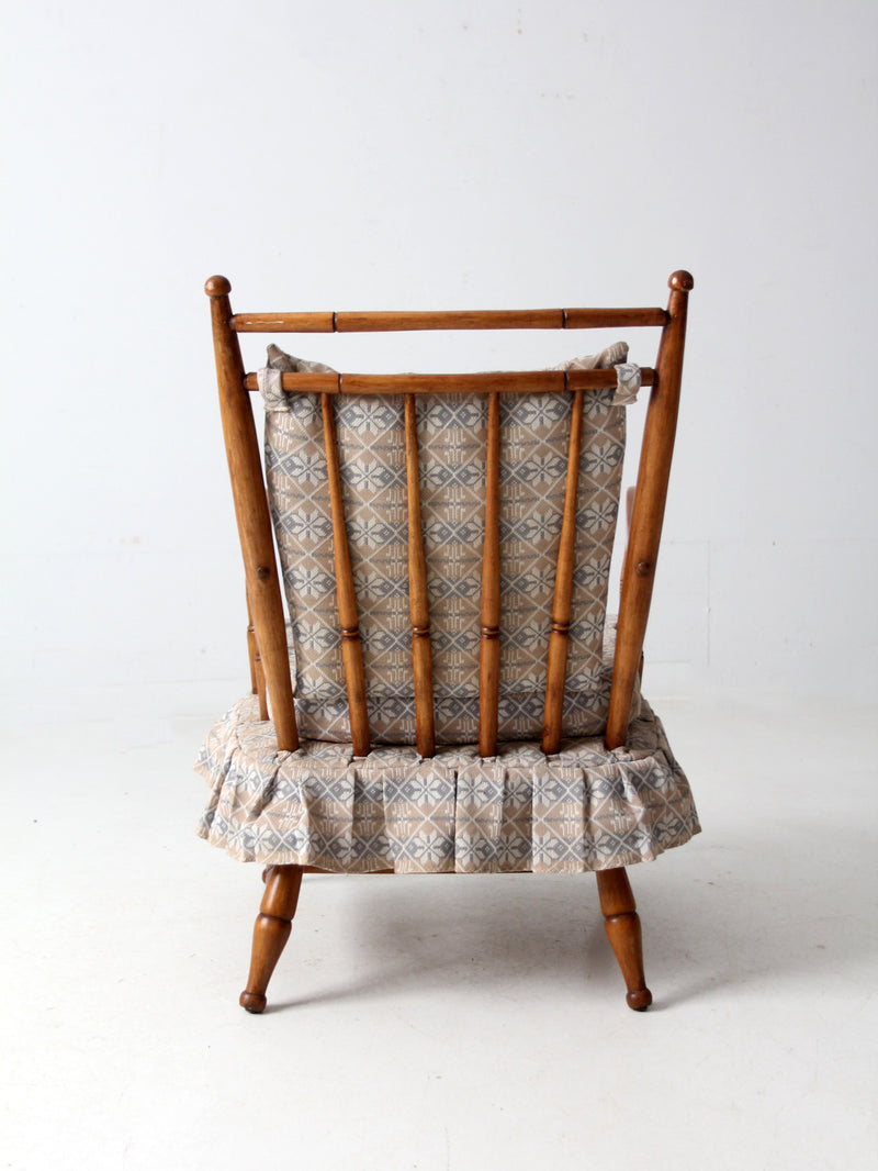 mid-century Colonial style upholstered armchair