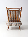 mid-century Colonial style upholstered armchair