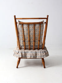 mid-century Colonial style upholstered armchair