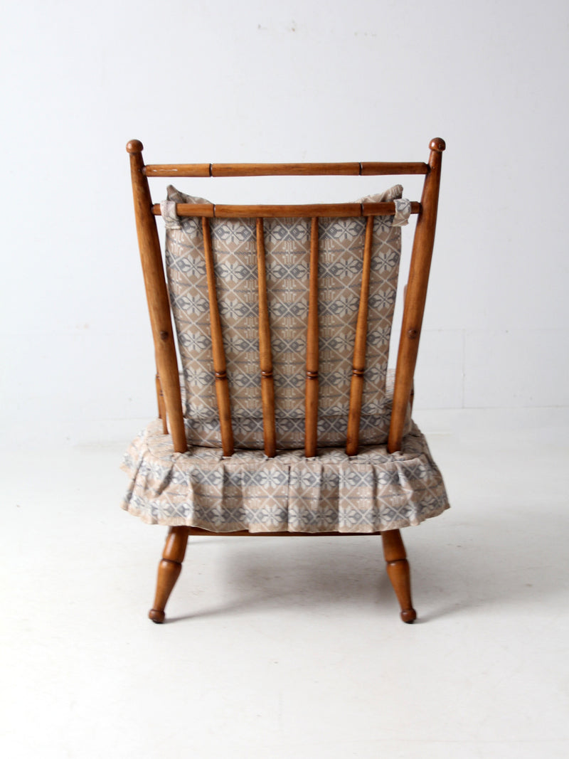 mid-century Colonial style upholstered armchair