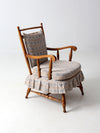 mid-century Colonial style upholstered armchair