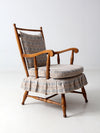 mid-century Colonial style upholstered armchair