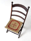 antique tapestry campaign folding chair