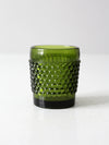 vintage green hobnail glass cup