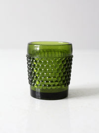 vintage green hobnail glass cup