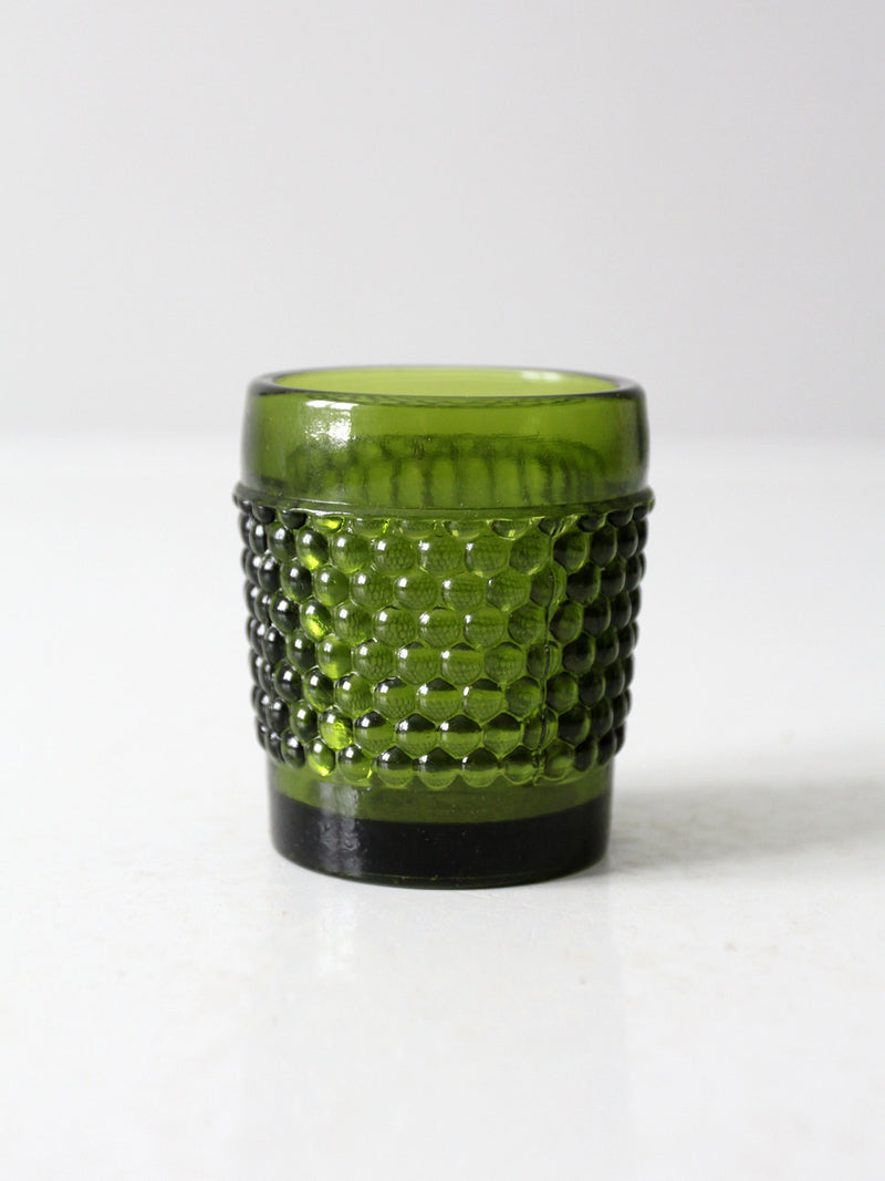 vintage green hobnail glass cup