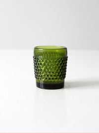 vintage green hobnail glass cup
