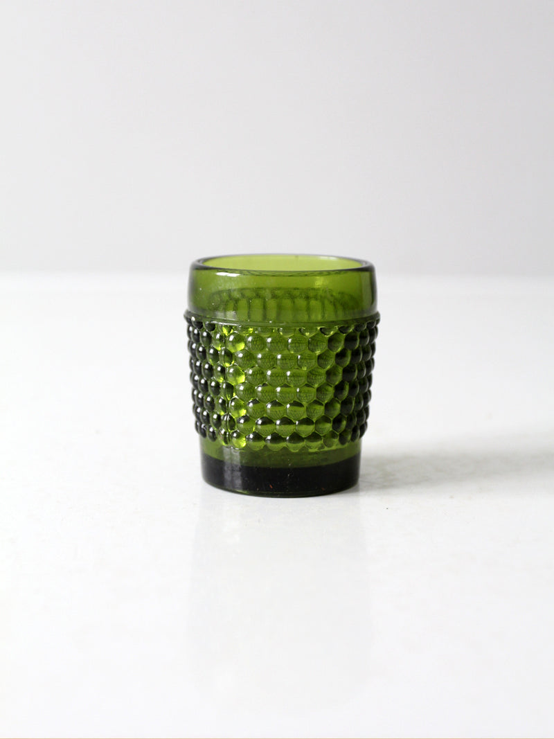 vintage green hobnail glass cup