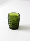 vintage green hobnail glass cup