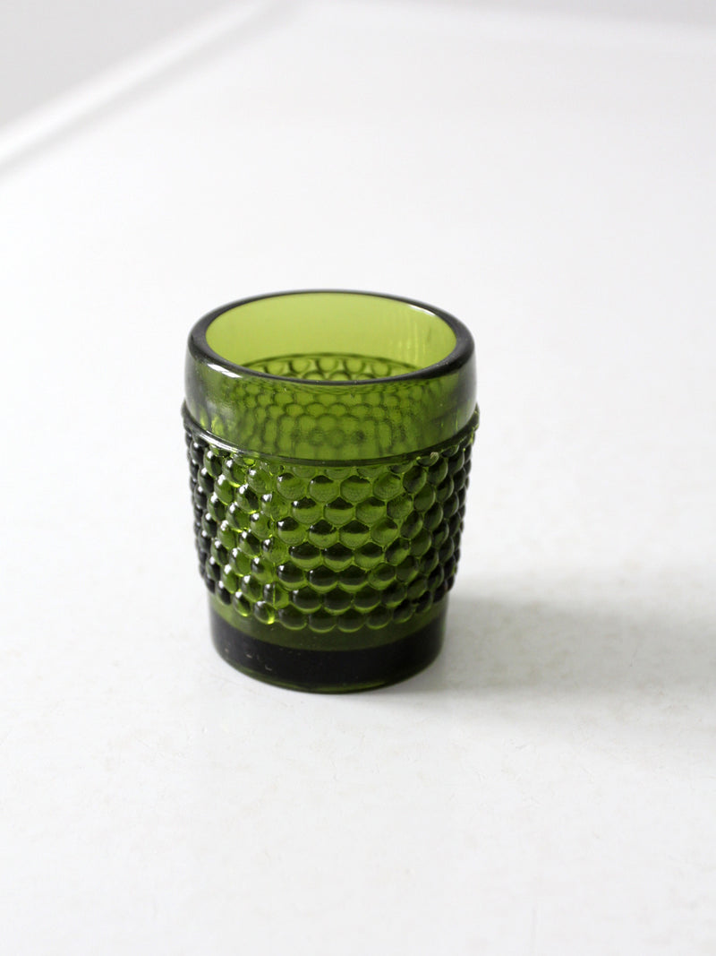 vintage green hobnail glass cup