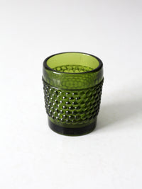 vintage green hobnail glass cup