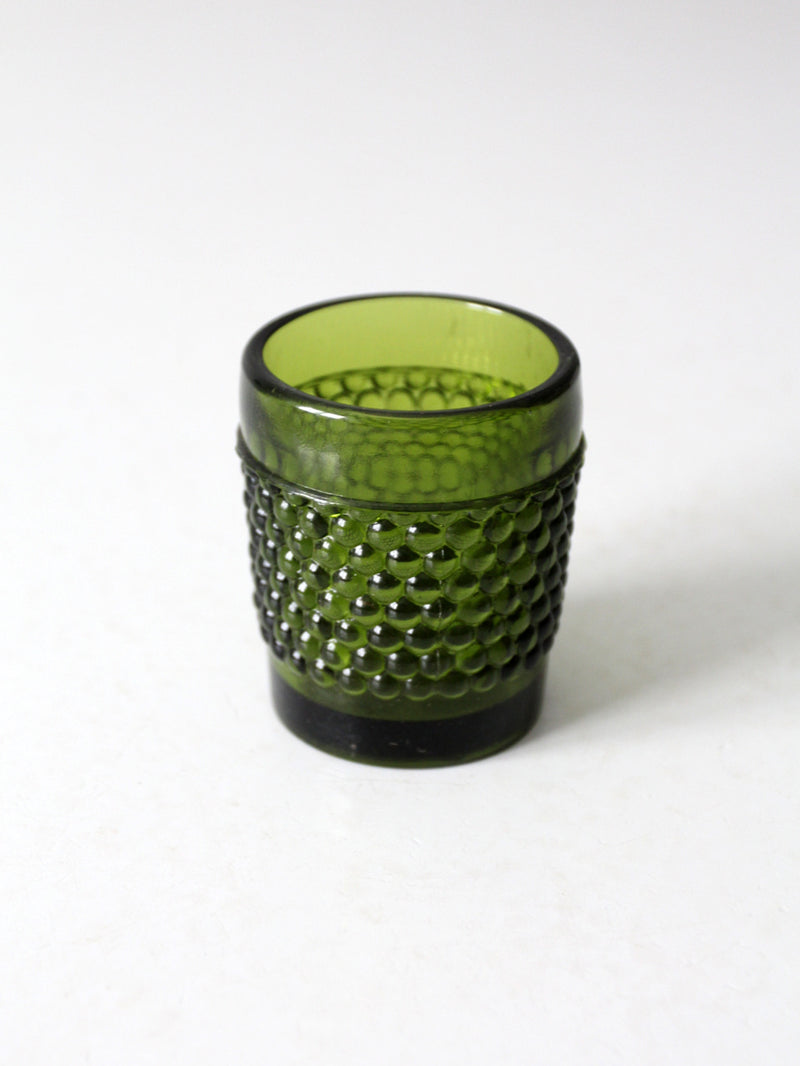 vintage green hobnail glass cup