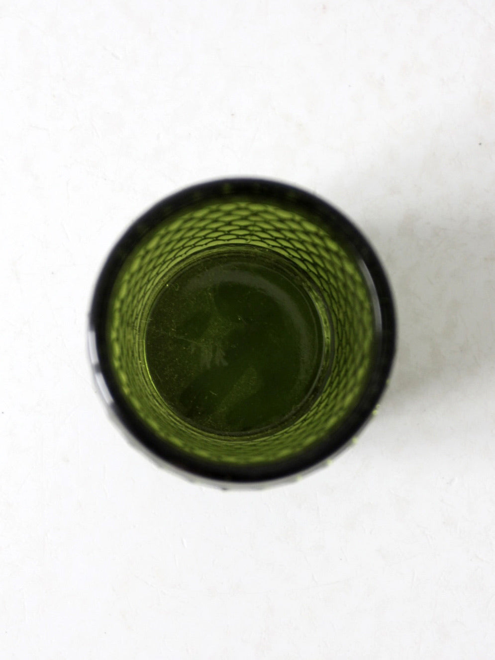 vintage green hobnail glass cup