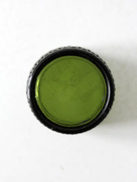 vintage green hobnail glass cup