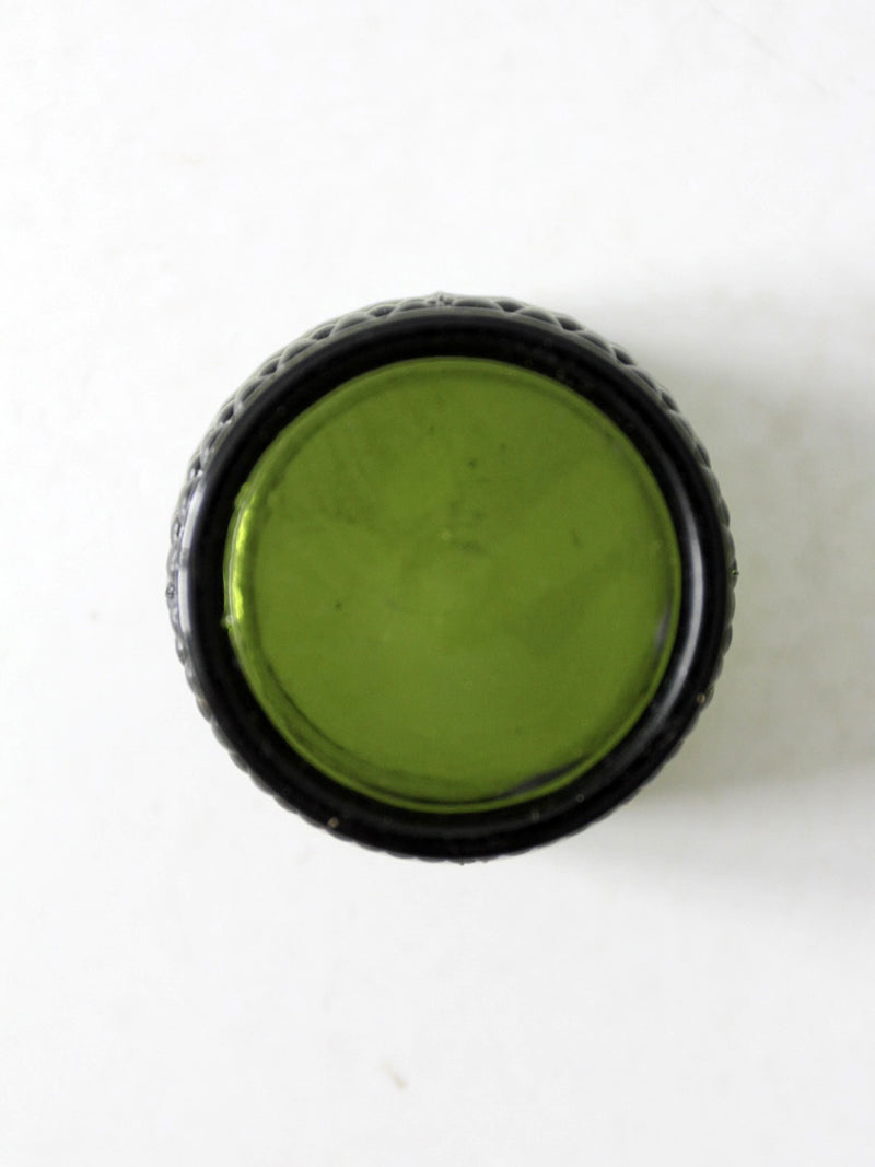 vintage green hobnail glass cup