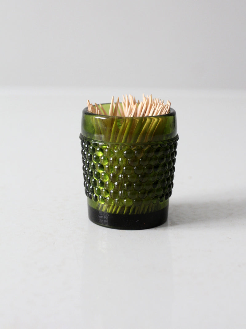 vintage green hobnail glass cup