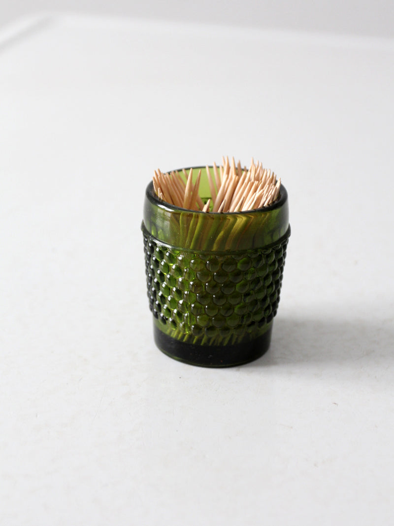 vintage green hobnail glass cup