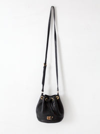 Michael Kors black pebbled leather bucket bag