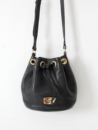 Michael Kors black pebbled leather bucket bag