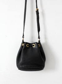 Michael Kors black pebbled leather bucket bag