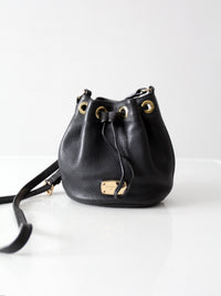 Michael Kors black pebbled leather bucket bag