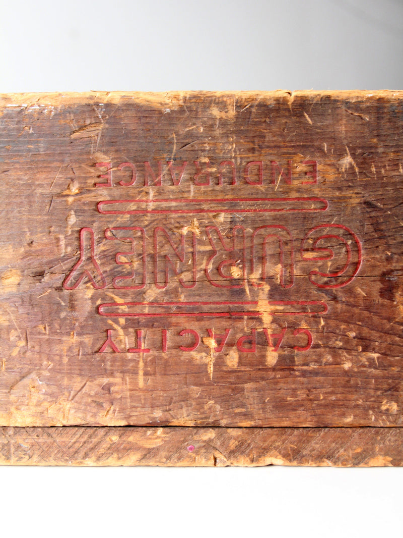 early 1900s Gurney wooden shipping box