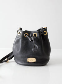 Michael Kors black pebbled leather bucket bag