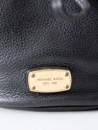 Michael Kors black pebbled leather bucket bag