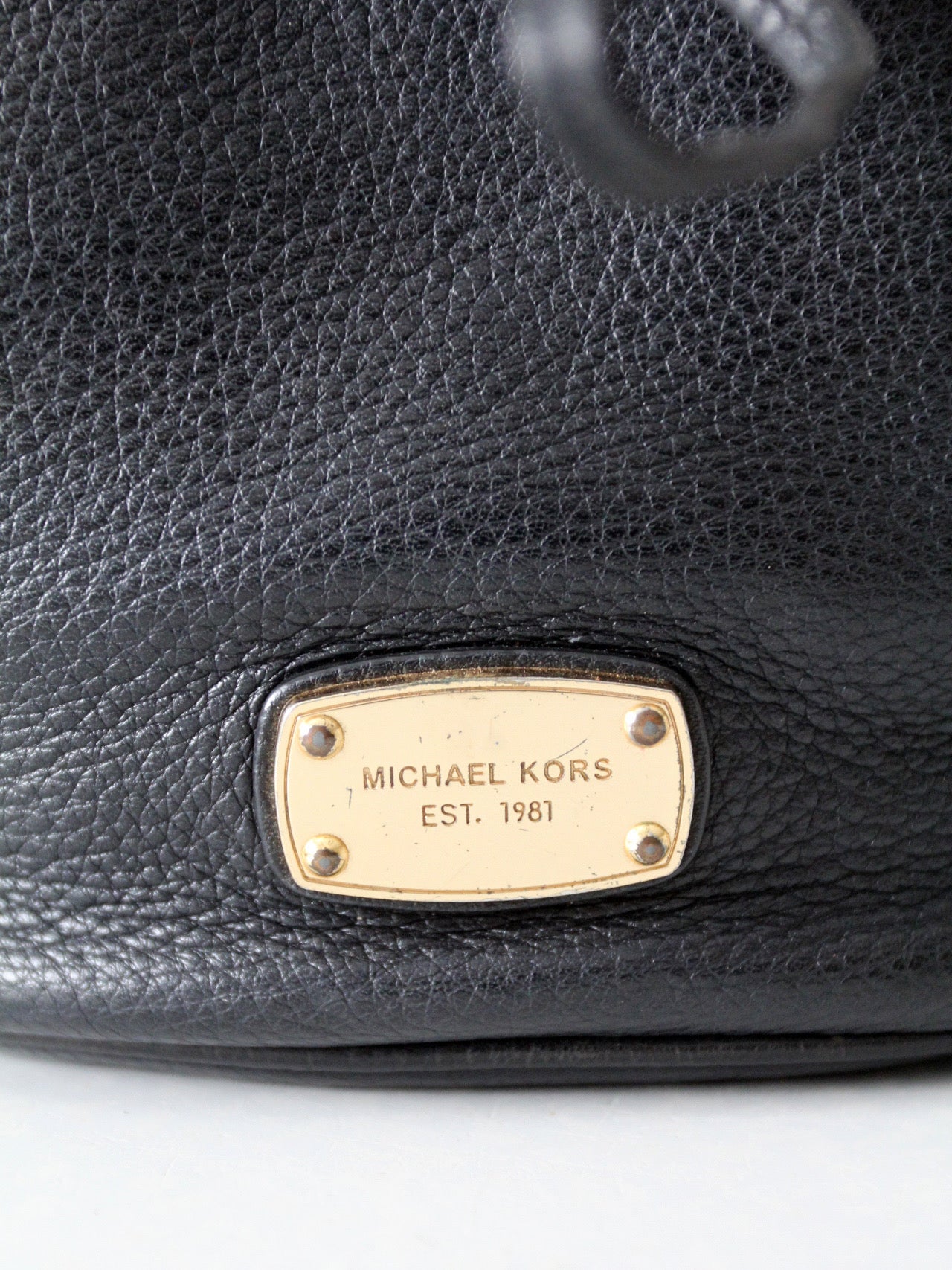 Michael Kors black pebbled leather bucket bag