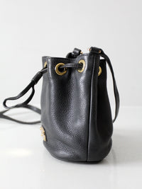Michael Kors black pebbled leather bucket bag