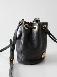 Michael Kors black pebbled leather bucket bag