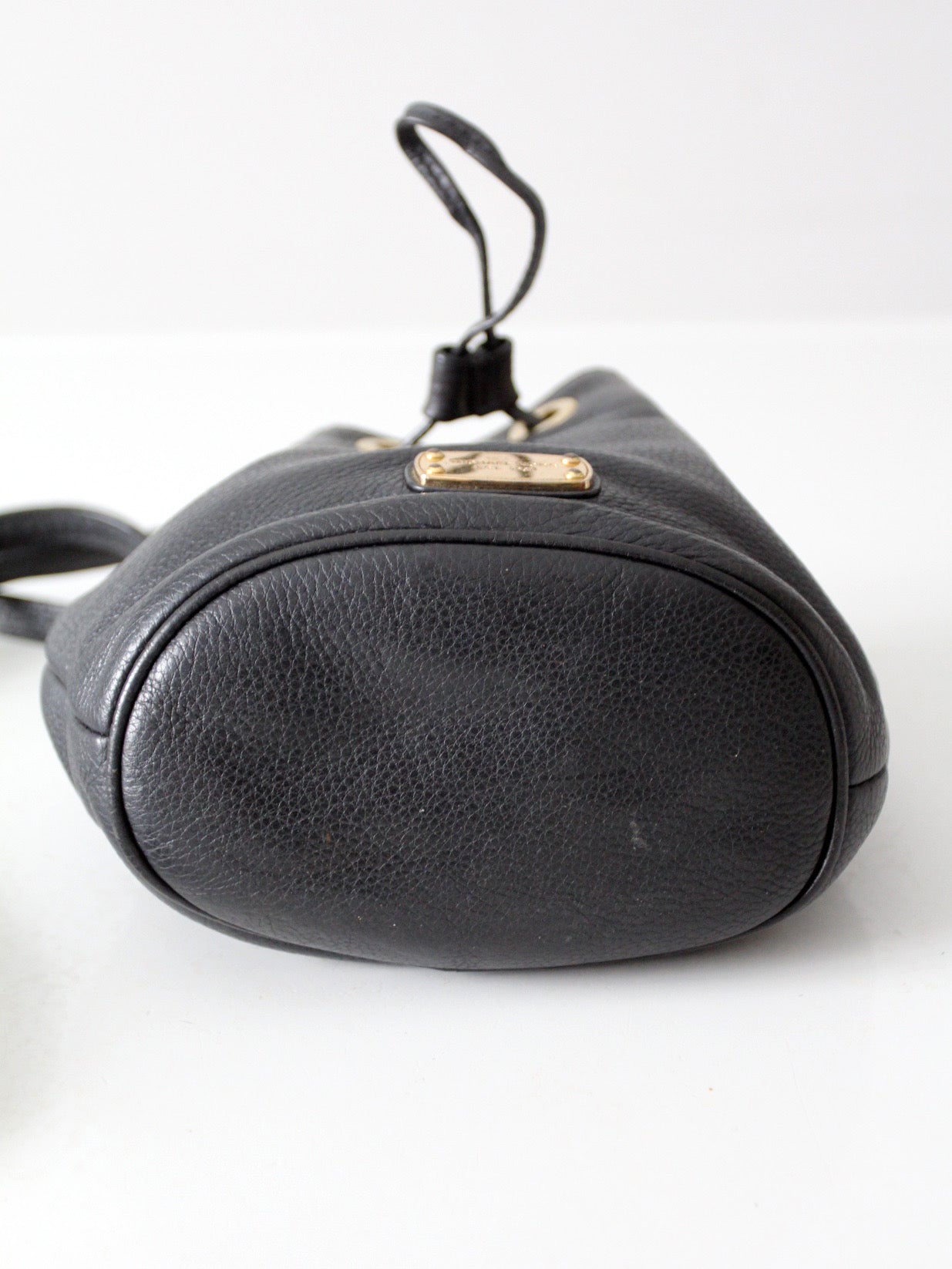 Michael Kors black pebbled leather bucket bag