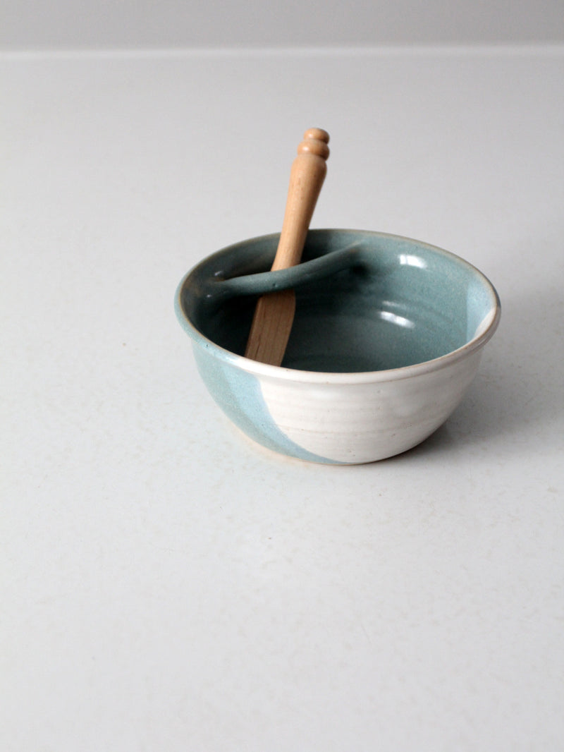 vintage studio pottery serving bowl