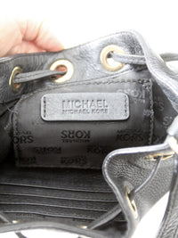Michael Kors black pebbled leather bucket bag