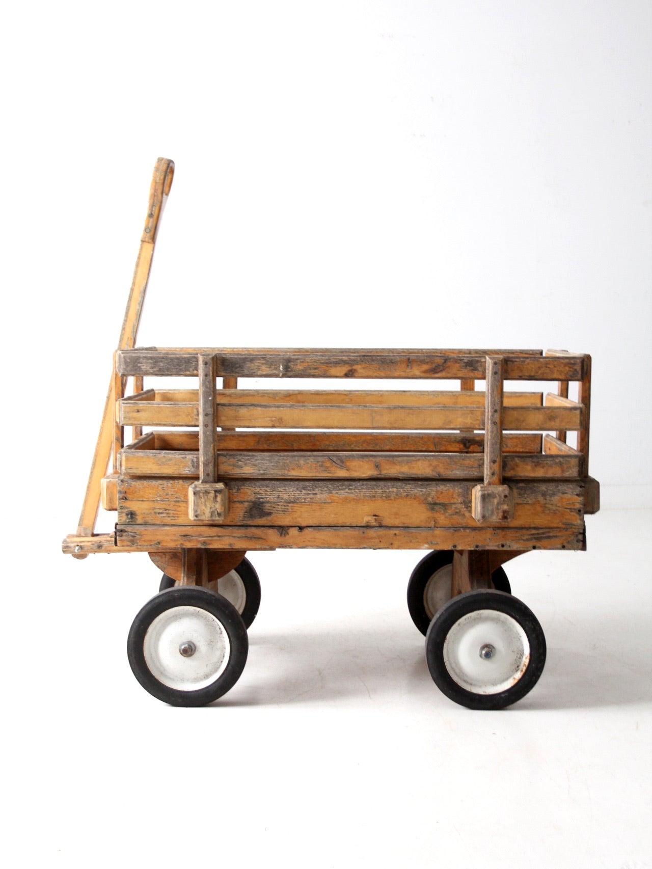 mid-century handcrafted wooden wagon