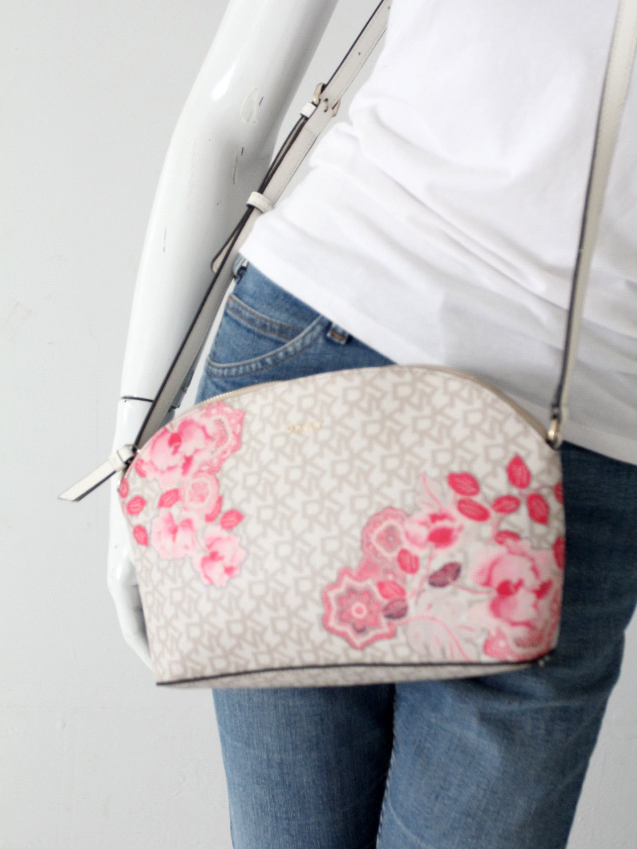 DKNY Bryant dome crossbody bag | floral logo print
