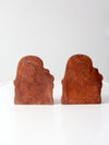 vintage Syroco covered wagon bookends pair