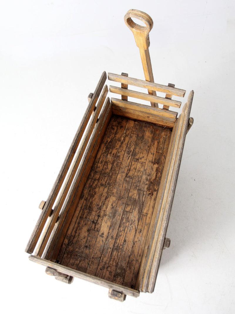 mid-century handcrafted wooden wagon