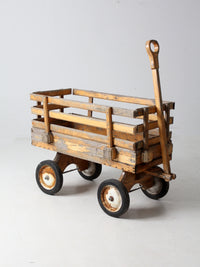 mid-century handcrafted wooden wagon