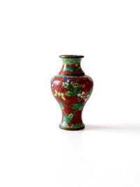 vintage Chinese cloisonné floral vase