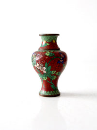 vintage Chinese cloisonné floral vase