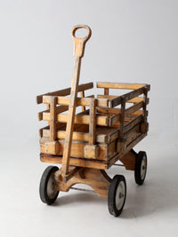 mid-century handcrafted wooden wagon