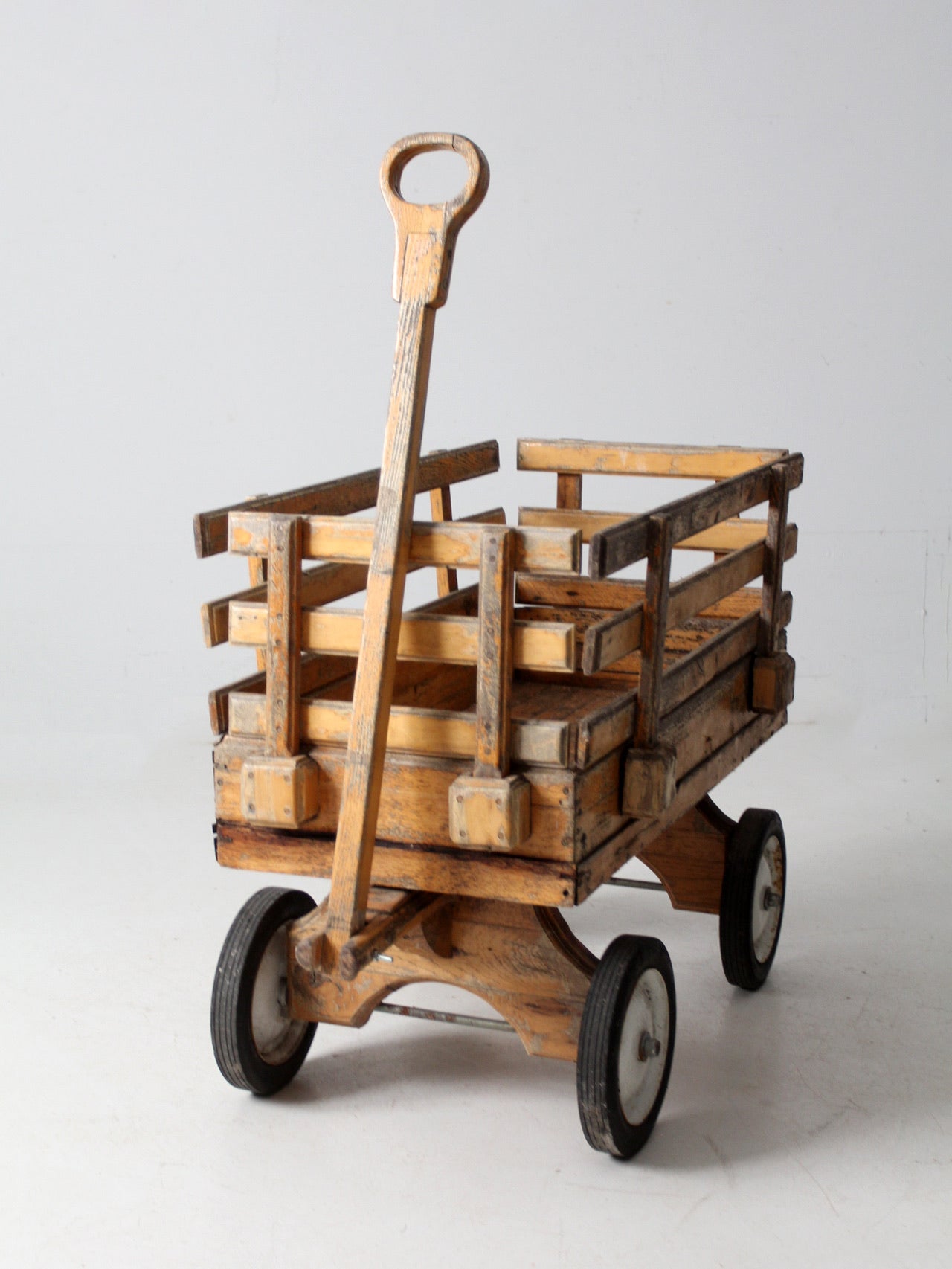 mid-century handcrafted wooden wagon