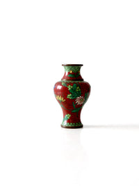 vintage Chinese cloisonné floral vase