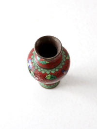 vintage Chinese cloisonné floral vase
