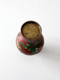 vintage Chinese cloisonné floral vase