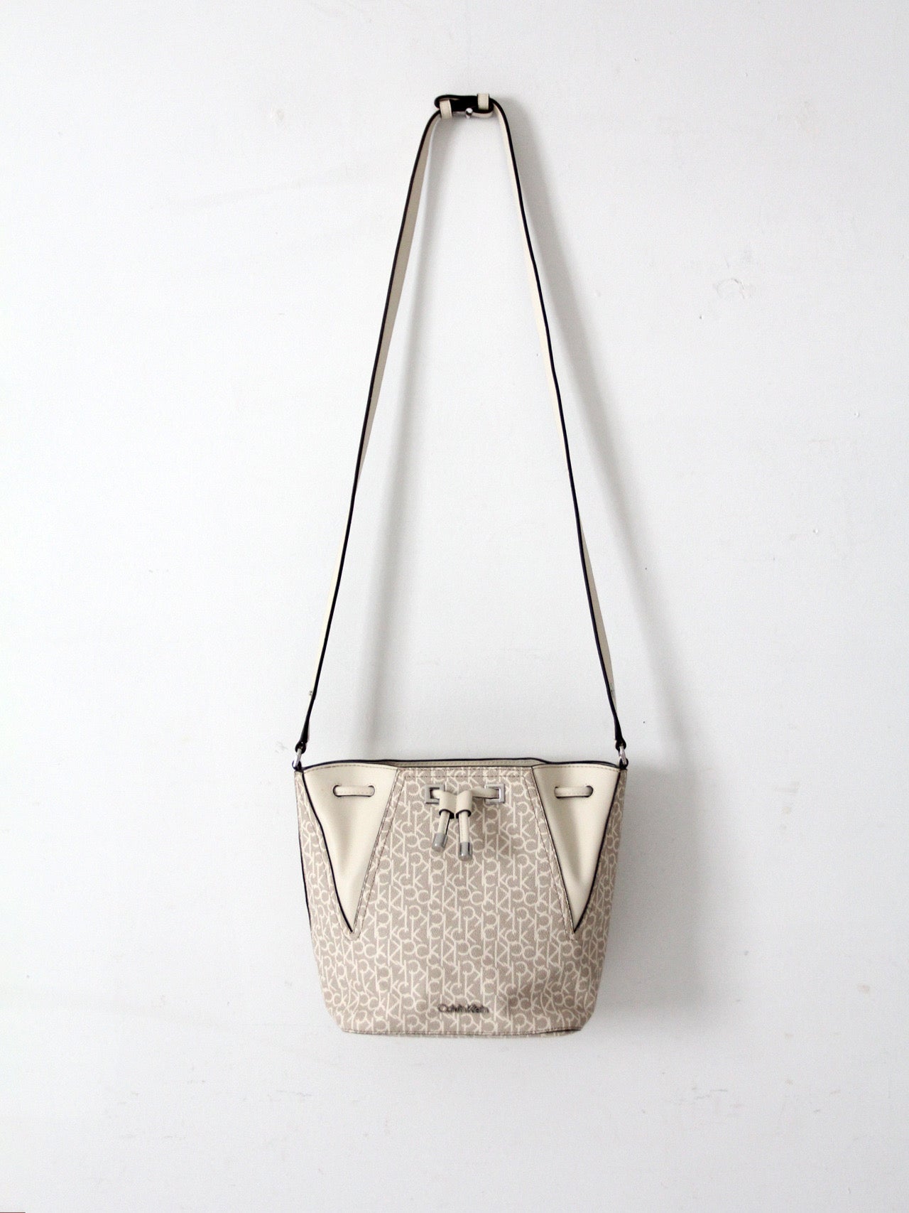 Calvin Klein monogram drawstring bucket bag